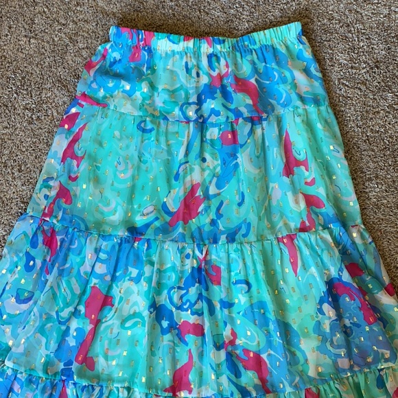 Peter Nygard • 80s Style Tiered Mermaid Maxi Skirt - Picture 4 of 14